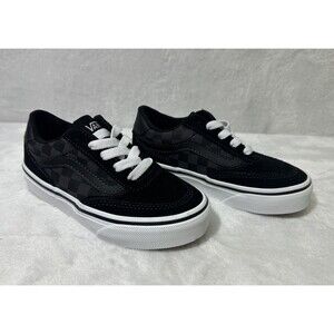 Vans Brooklyn LS Checkerboard Black Asphalt Youth Size 11 New